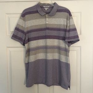 Calvin Klein Liquid Cotton Polo, Purple, Grey, XL